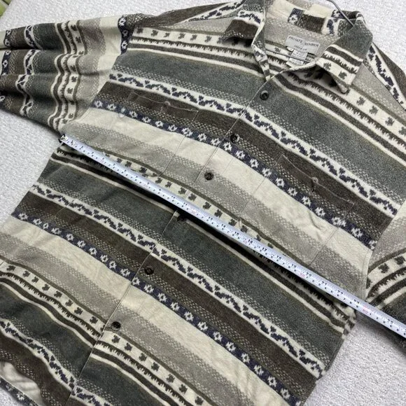 VTG Private member Heavy Button-Down Over Shirt L Aztec Southwest Pattern Retro - Picture 9 of 16